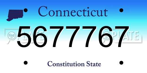 5677767 Connecticut License Plate