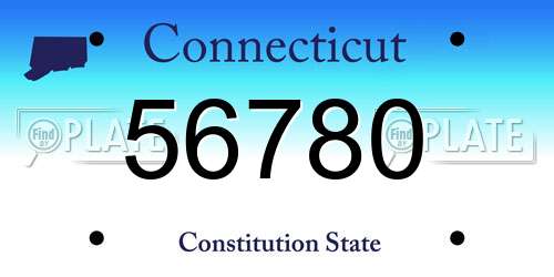 56780 Connecticut License Plate