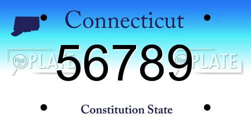 56789 Connecticut License Plate