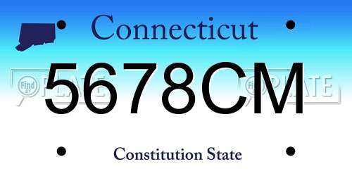 5678CM Connecticut License Plate