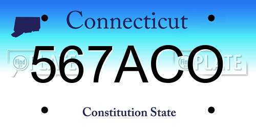 567ACO Connecticut License Plate