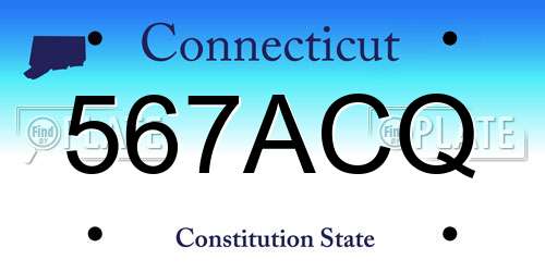 567ACQ Connecticut License Plate