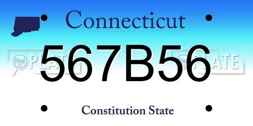 567B56 Connecticut License Plate