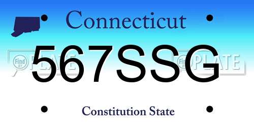 567SSG Connecticut License Plate