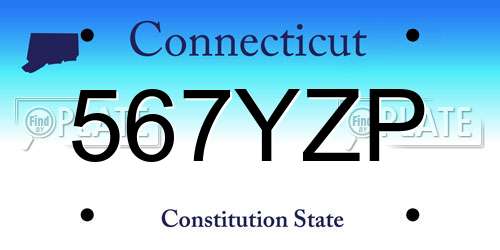 567YZP Connecticut License Plate