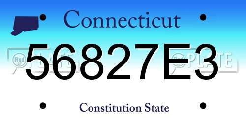 56827E3 Connecticut License Plate