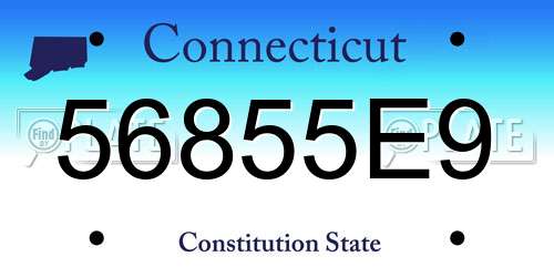 56855E9 Connecticut License Plate