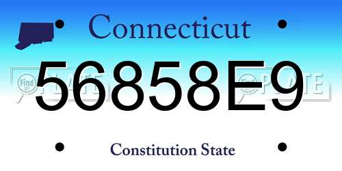 56858E9 Connecticut License Plate