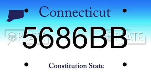 5686BB Connecticut License Plate