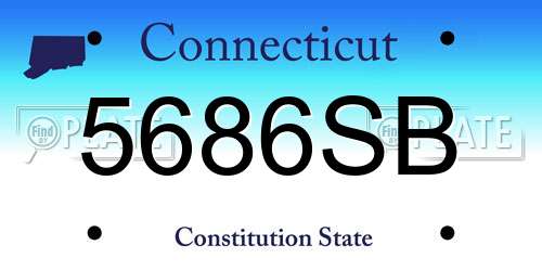 5686SB Connecticut License Plate