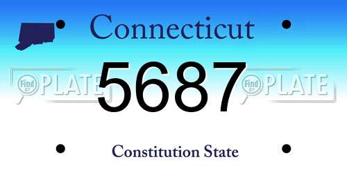 5687 Connecticut License Plate