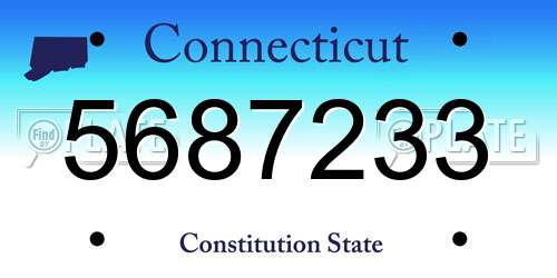 5687233 Connecticut License Plate