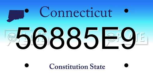 56885E9 Connecticut License Plate