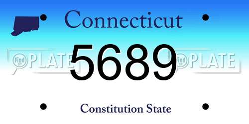 5689 Connecticut License Plate