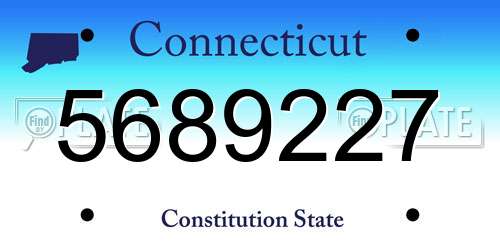 5689227 Connecticut License Plate
