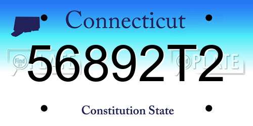 56892T2 Connecticut License Plate