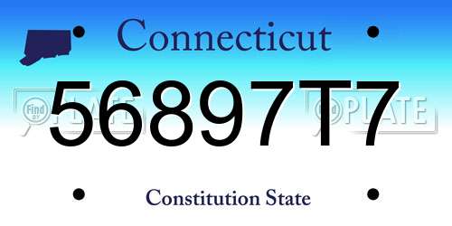 56897T7 Connecticut License Plate