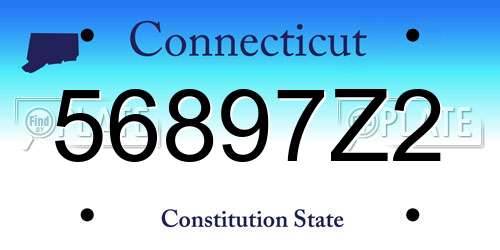 56897Z2 Connecticut License Plate