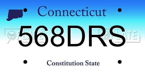568DRS Connecticut License Plate