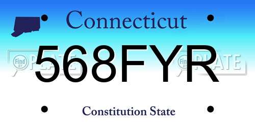 568FYR Connecticut License Plate