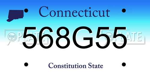 568G55 Connecticut License Plate