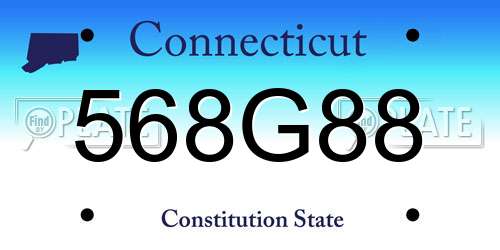 568G88 Connecticut License Plate