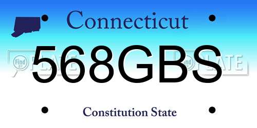 568GBS Connecticut License Plate