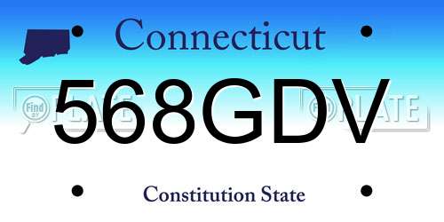 568GDV Connecticut License Plate