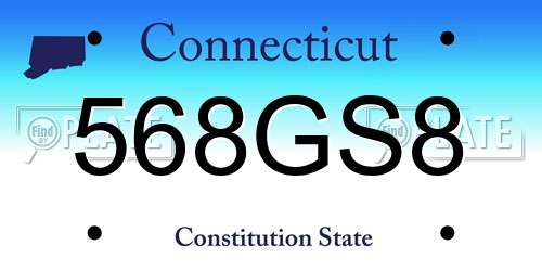 568GS8 Connecticut License Plate
