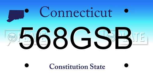 568GSB Connecticut License Plate