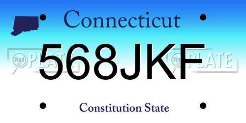 568JKF Connecticut License Plate