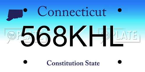 568KHL Connecticut License Plate