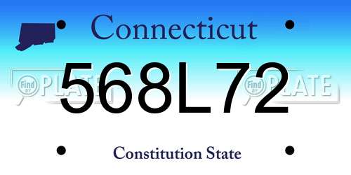 568L72 Connecticut License Plate