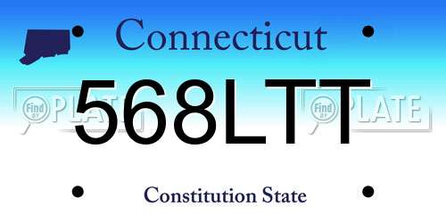 568LTT Connecticut License Plate