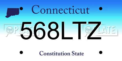 568LTZ Connecticut License Plate
