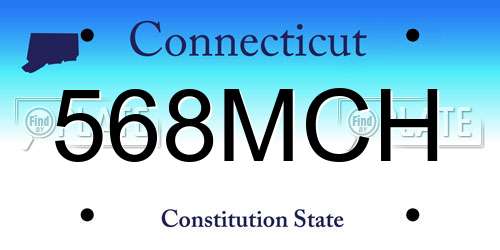 568MCH Connecticut License Plate