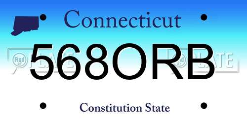 568ORB Connecticut License Plate