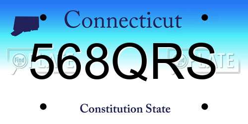 568QRS Connecticut License Plate