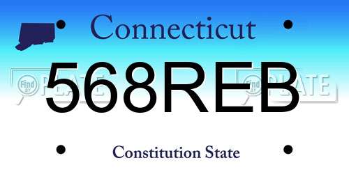 568REB Connecticut License Plate