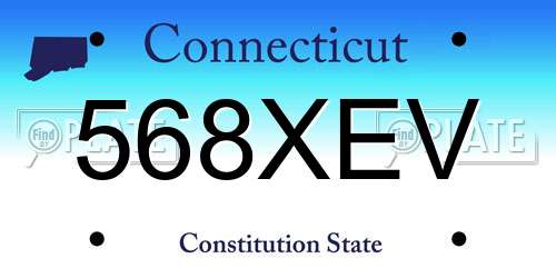 568XEV Connecticut License Plate