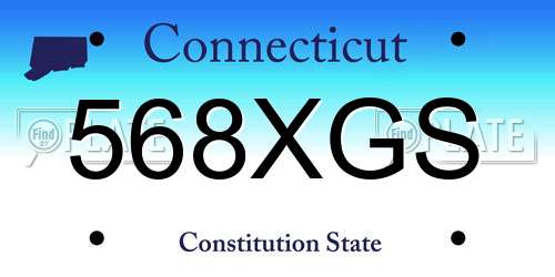 568XGS Connecticut License Plate