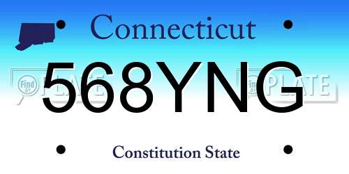 568YNG Connecticut License Plate