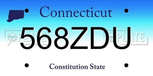 568ZDU Connecticut License Plate
