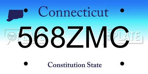 568ZMC Connecticut License Plate