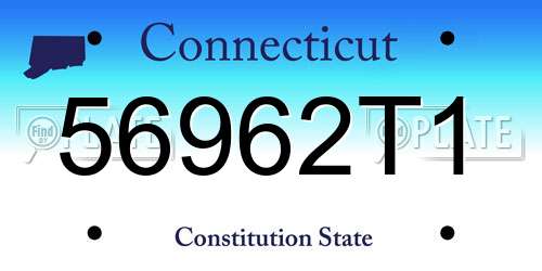 56962T1 Connecticut License Plate