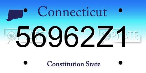 56962Z1 Connecticut License Plate