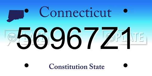 56967Z1 Connecticut License Plate