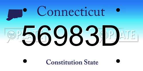 56983D Connecticut License Plate
