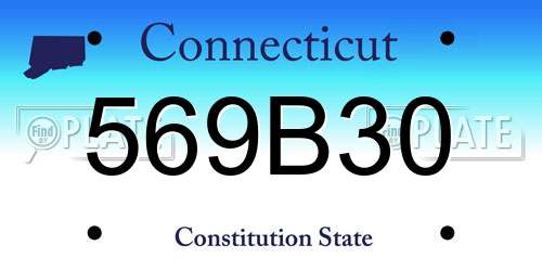 569B30 Connecticut License Plate