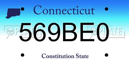 569BE0 Connecticut License Plate